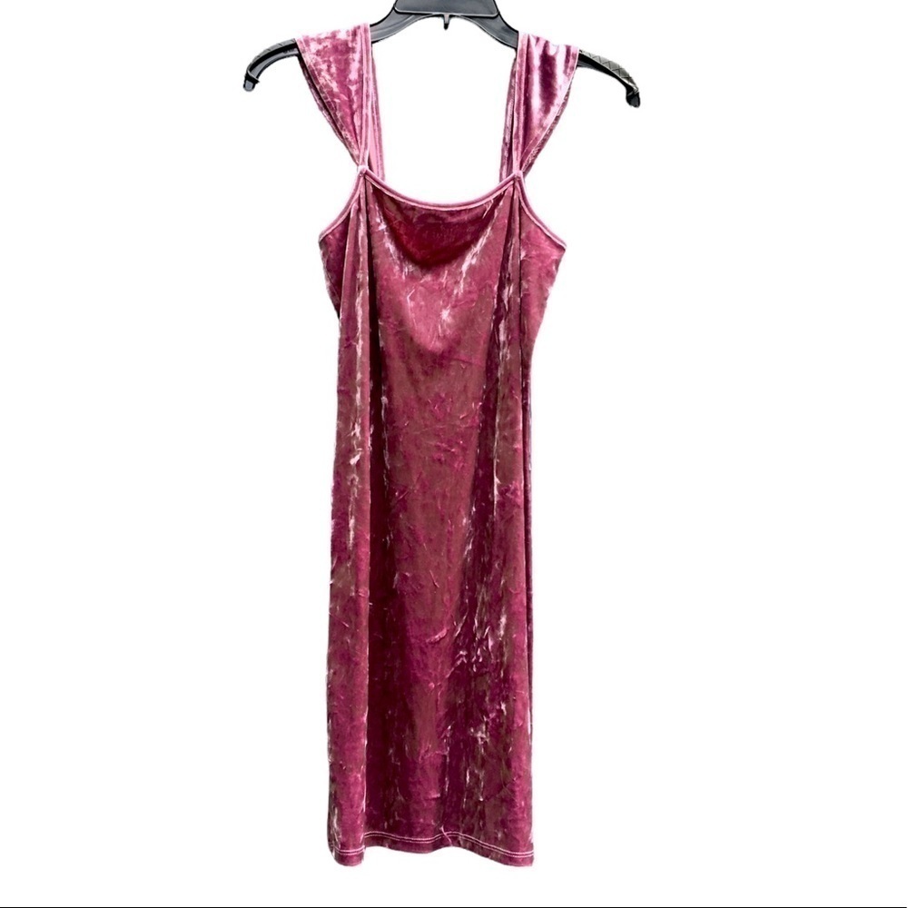 American Eagle Outfitters AEO Don’t Ask Why Crushed Velvet Pink Mini Dress OS